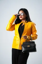 Oril Mustard Biker Jacket - view 2