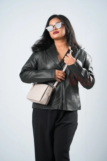 Oril Monarch Leather Blazer - view 2