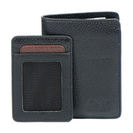 Oril Orix Leather Short Wallet – Black – genuine leather