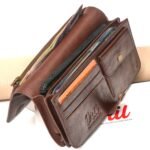 Oril Rivox Leather Long Wallet – Chocolate