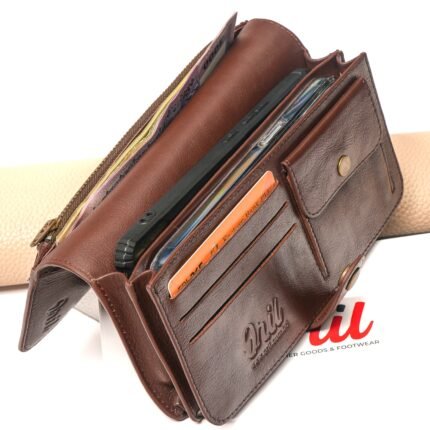 Oril Rivox Leather Long Wallet – Chocolate