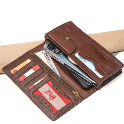 Oril ORVA Leather Long Wallet – Chocolate