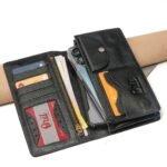 Oril ORVA Leather Long Wallet – Black