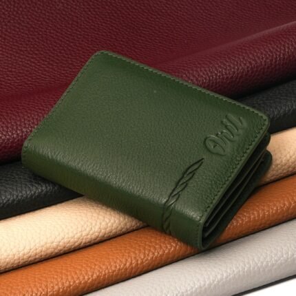 Oril Nexos Leather Card Holder Wallet – Olive – genuine leather