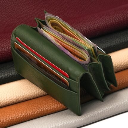 Oril Nexos Leather Card Holder Wallet – Olive – view 2