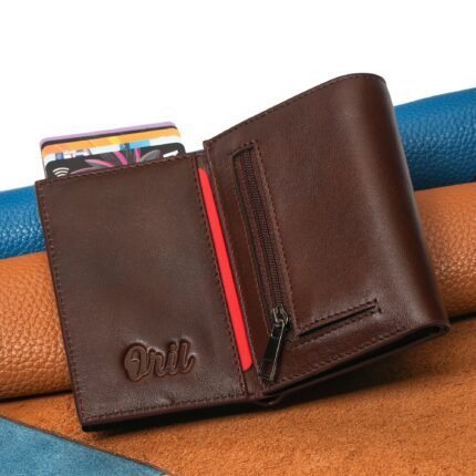 Oril Zenix Leather Short Wallet – Chocolate – genuine leather