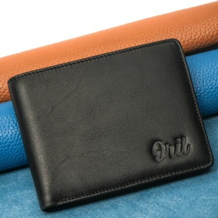 Oril Flex Leather Short Wallet – Black