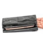 Oril Rivox Leather Long Wallet – Black
