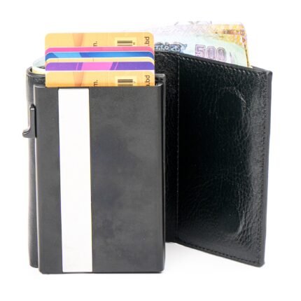 Oril Zenix Leather Short Wallet – Black – view 2