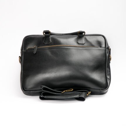 Oril Folio Leather Laptop Bag – Black – genuine leather